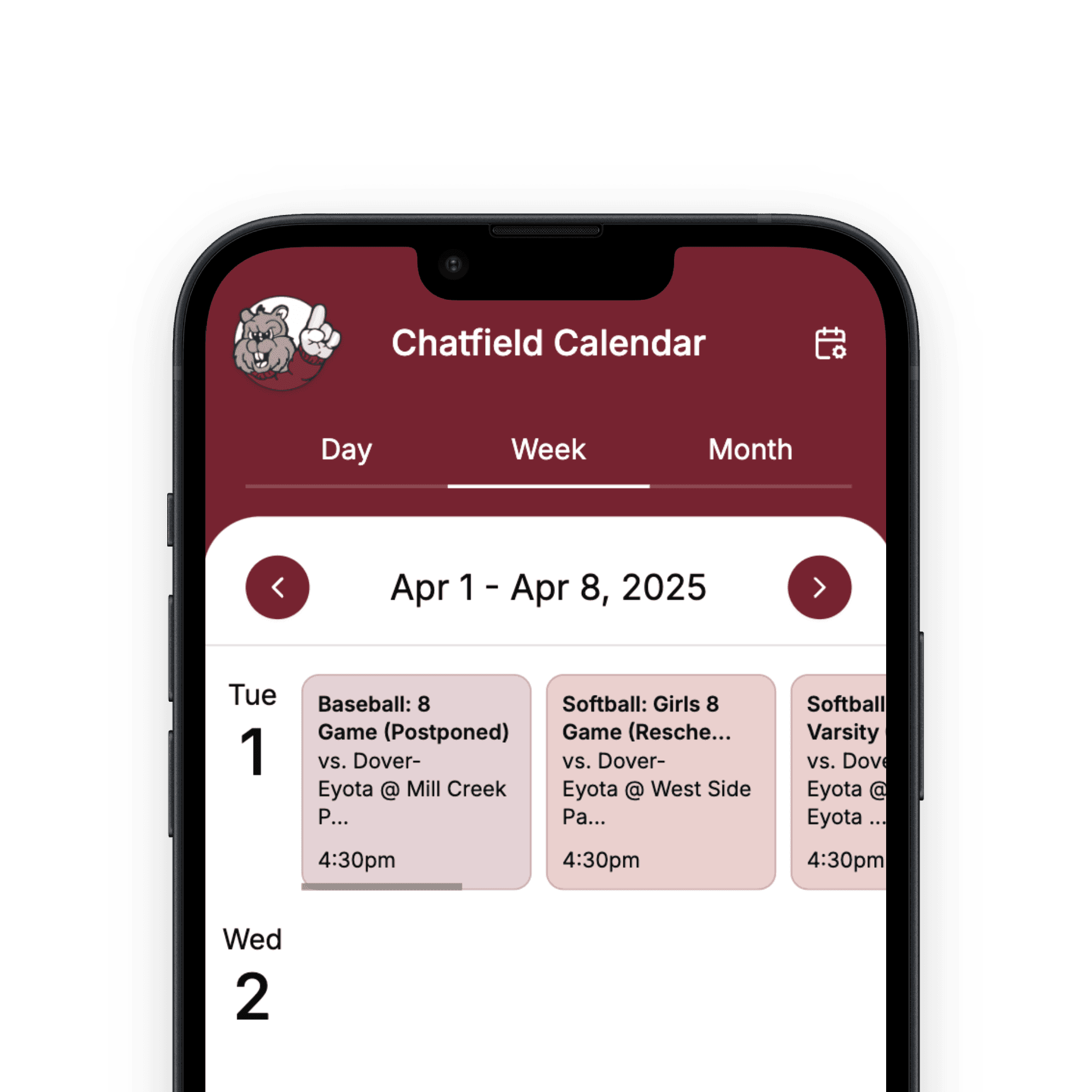 Chatfield Calendar App